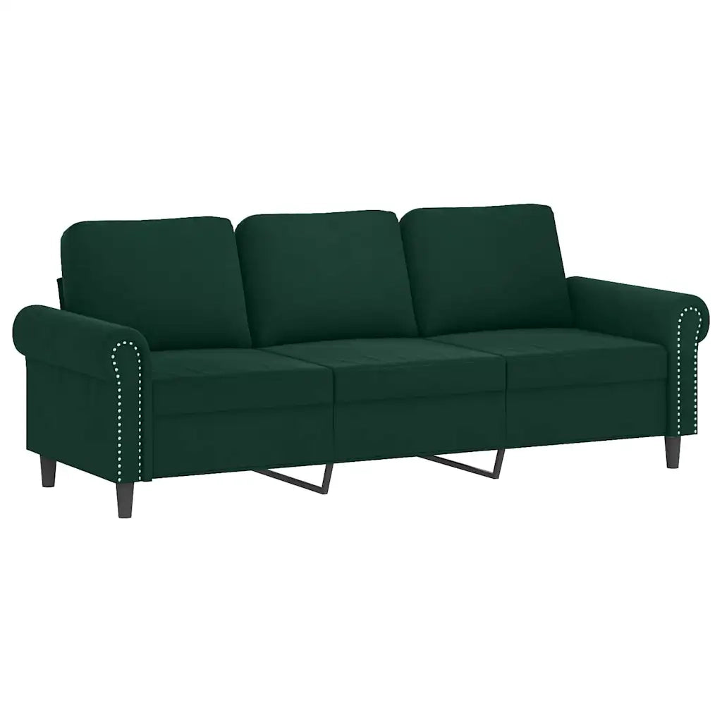 Set di Divani 2 pz con Cuscini Verde Scuro in Velluto 3202272