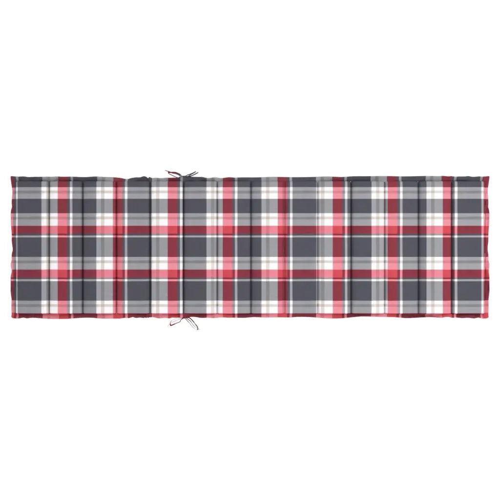 Cuscino per sedie | Cuscino per Lettino a Quadri Rossi 200x70x3 cm Tessuto Oxford
