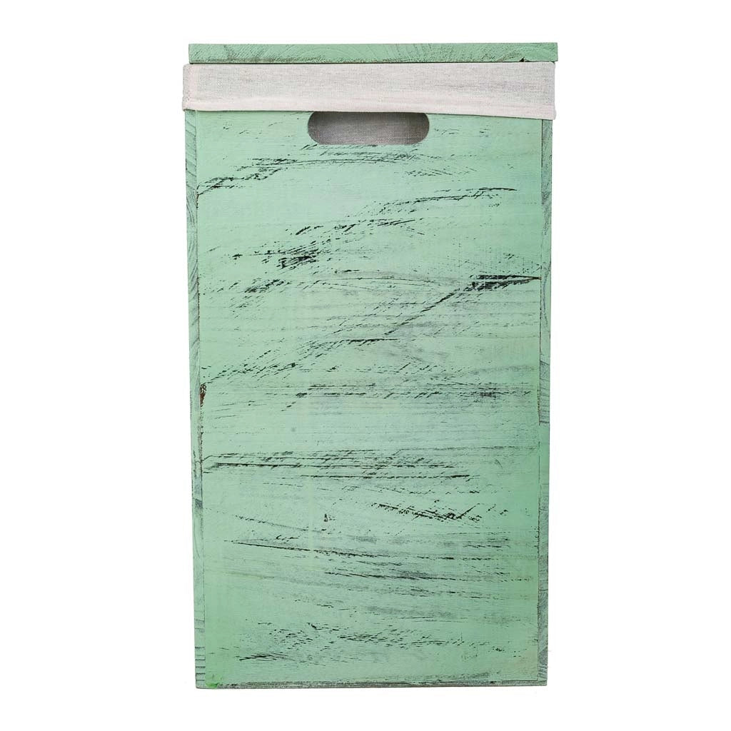 Set di 2 cesti portabiancheria in legno verde