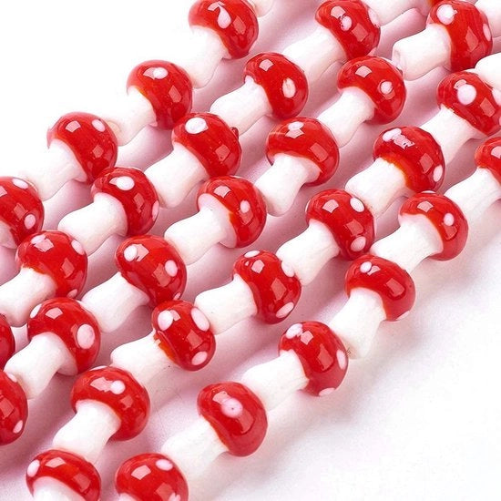 25 Stuks Paddestoel in Vetro Artigianale