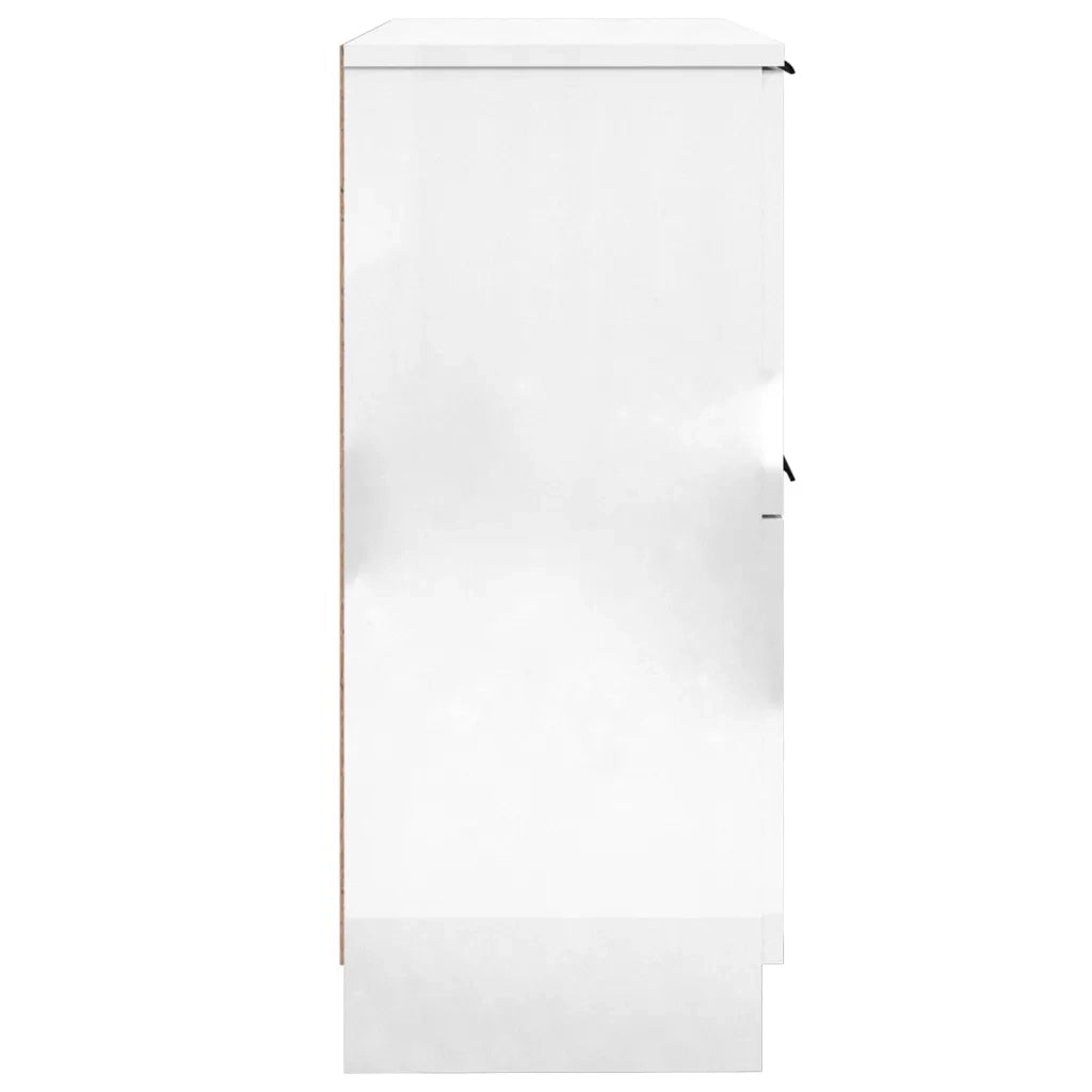 Credenze 2 pz Bianco Lucido 30x30x70 cm in Legno Multistrato 811182