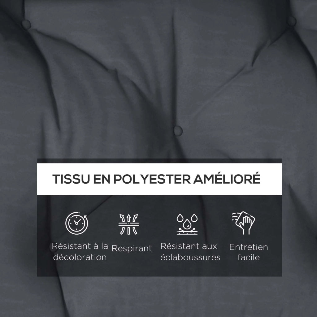 Set cuscini esterno banco ¨C zephmum ¨C grigio idrorepellente 2 pezzi