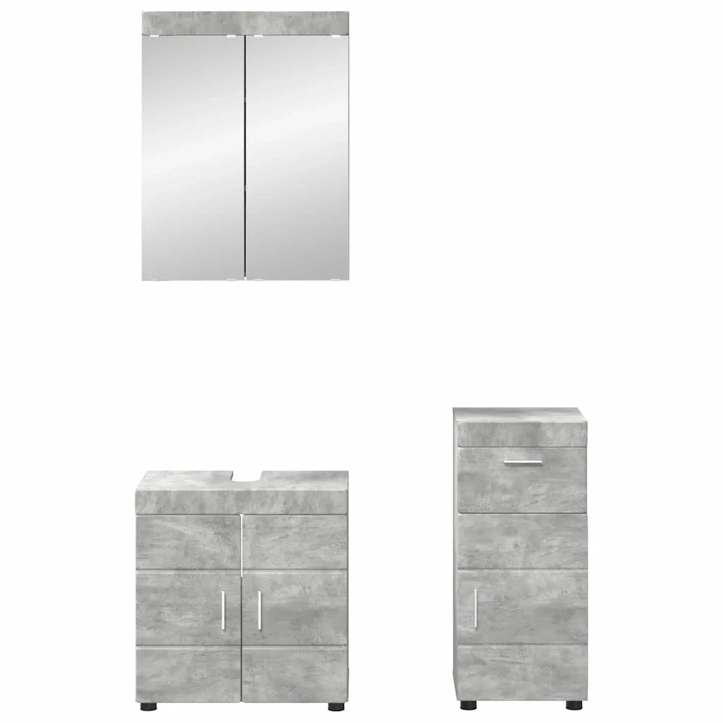 Set di mobili per il bagno TULUM 3 pz Grigio cemento 3398027