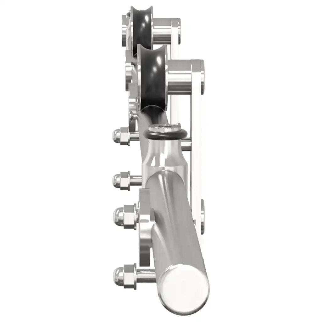 Kit Binari Porta Scorrevole 183 cm Acciaio Inossidabile Argento 4009700