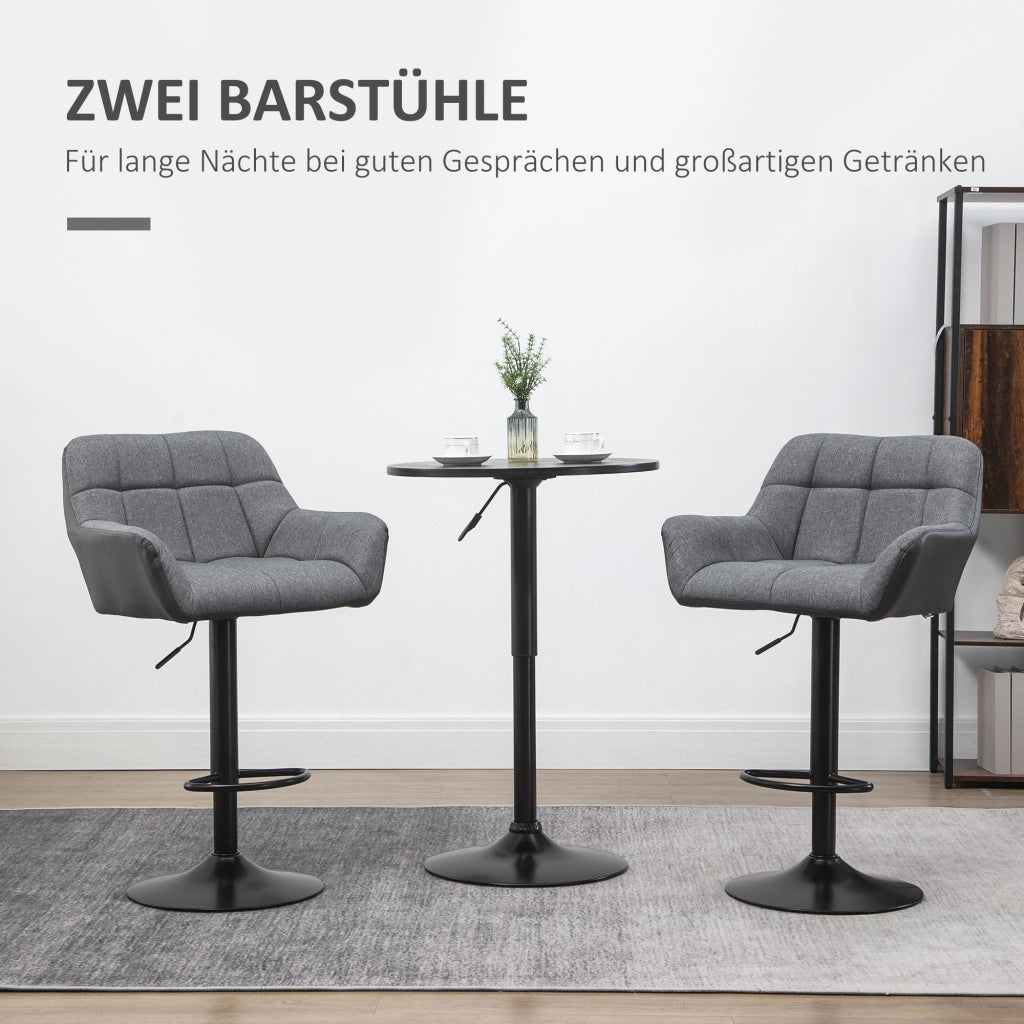 Sgabelli da Bar Set 2 Pezzi Retr¨° Altezza Regolabile Similpelle Grigio e Nero ¨C zephmum