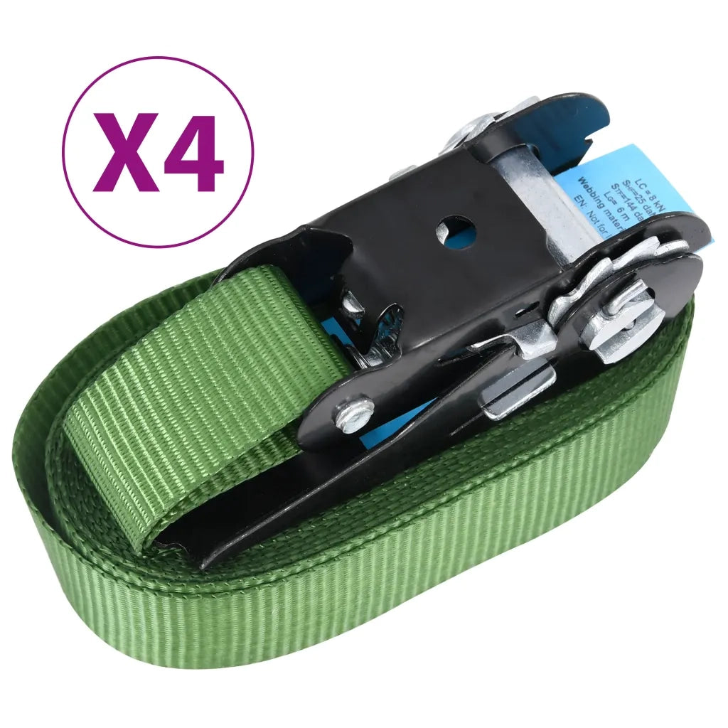 Cinghie d'Ancoraggio a Cricchetto 4 pz 800 daN 6m Verde CFW9711277