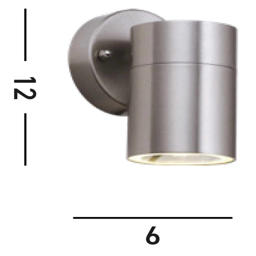 Applique Moderna Metro Acciaio Argento Vetro Trasparente 1 Luce Gu10
