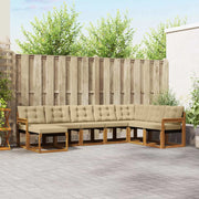 Set di divani da esterno con cuscino 8 pcs Naturale e Beige 3368948