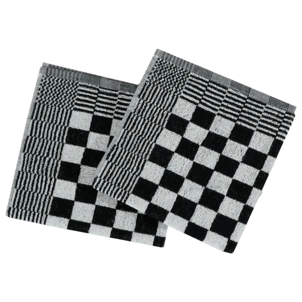 Set Strofinacci 20 pz | Teli per bagno in Cotone Nero e Bianco