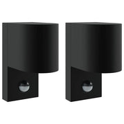 Set di 2 applique da esterno orientabili 12 x 7 x 15 cm in acciaio inox nero 02_0056530