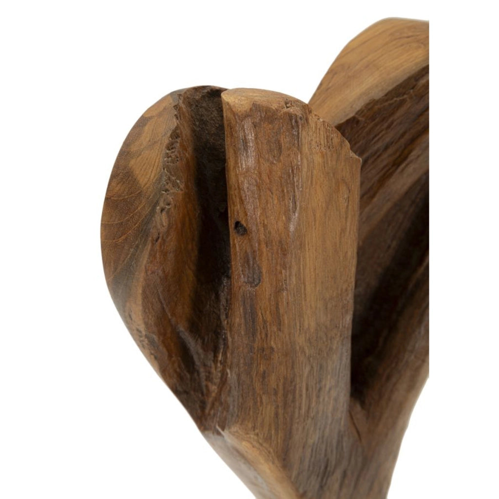 Scultura Cuore 9, Marrone, Legno, 15x10x35 cm