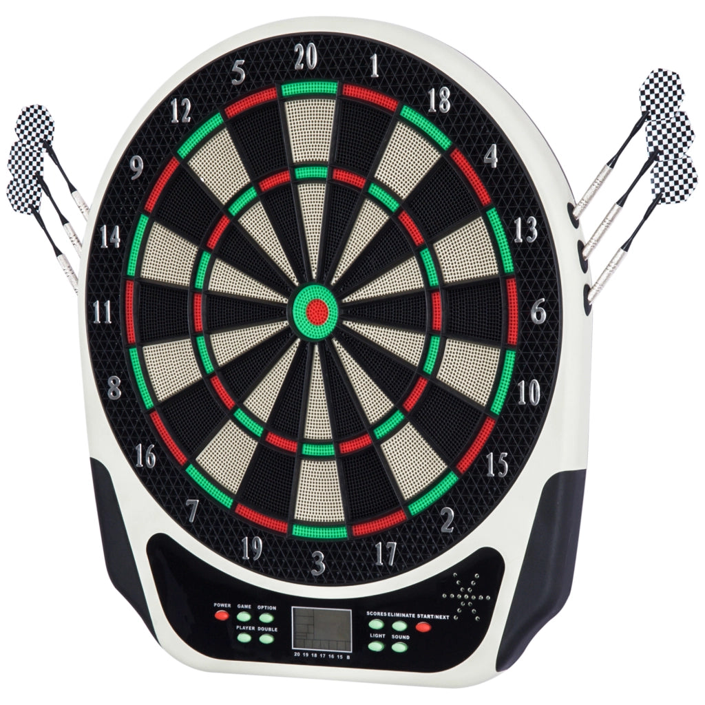 Dartboard Elettronico ¨C Minimal ¨C con 6 freccette e 24 punte, 18 giochi, display LED