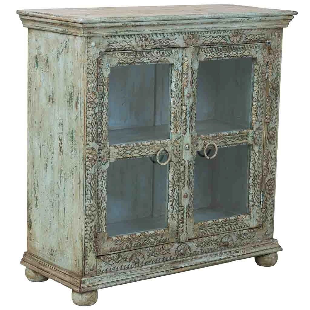 Credenza in legno blu 97x43x100