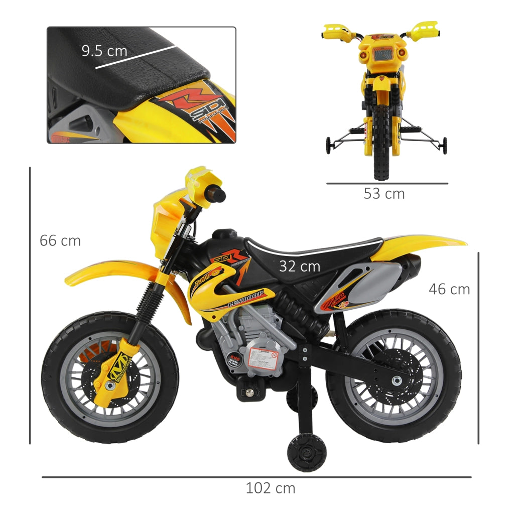 Moto Elettrica per Bambini ¨C Minimal ¨C Giallo 102x53x66cm