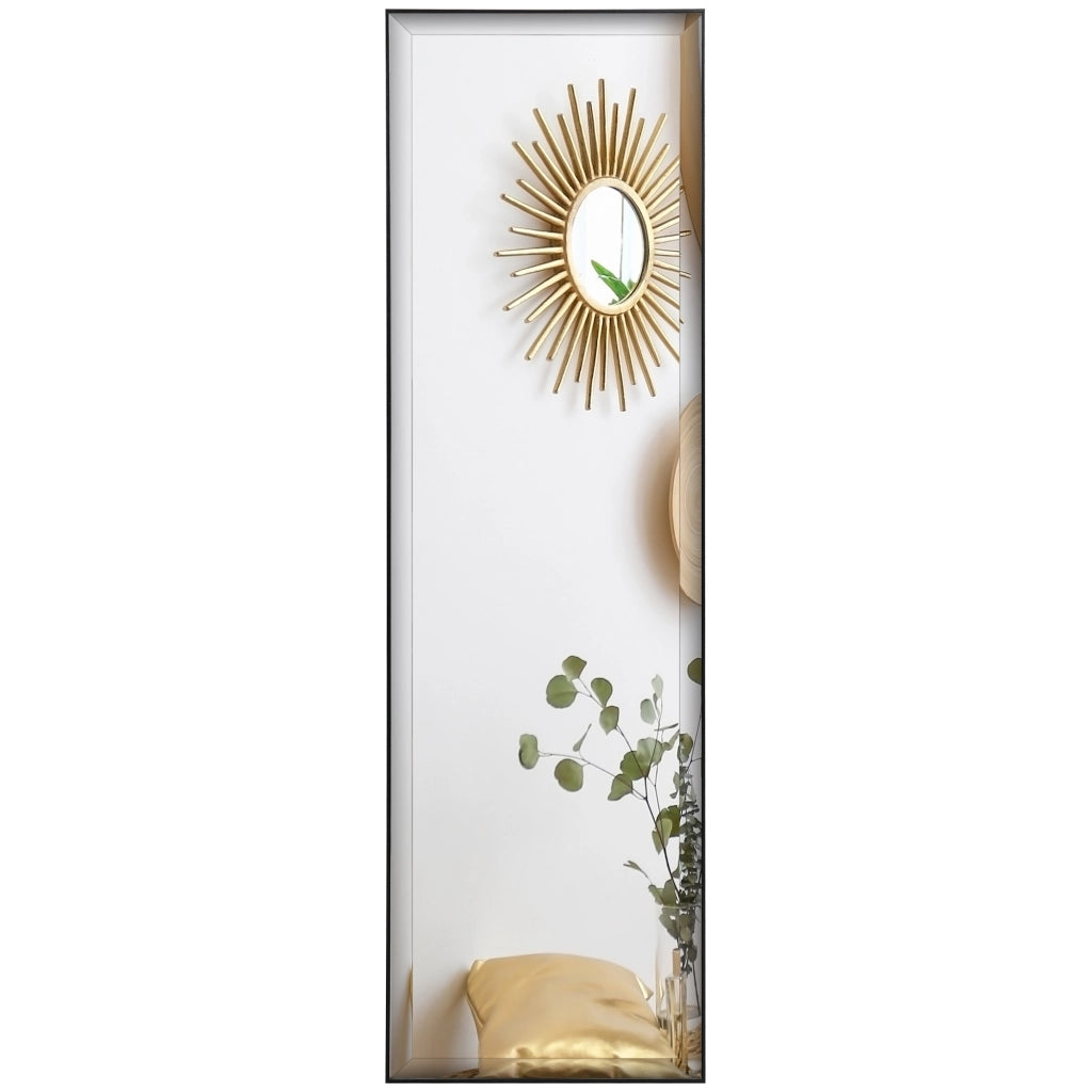Specchio Muro ¨C zephmum ¨C Nero Alluminio 120x35 cm