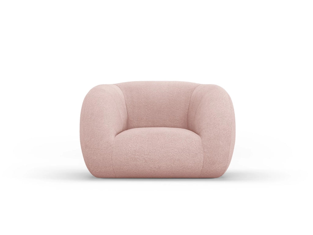 Cosmopolitan Design - Poltrona "Essen" in bouclé rosa cipria 