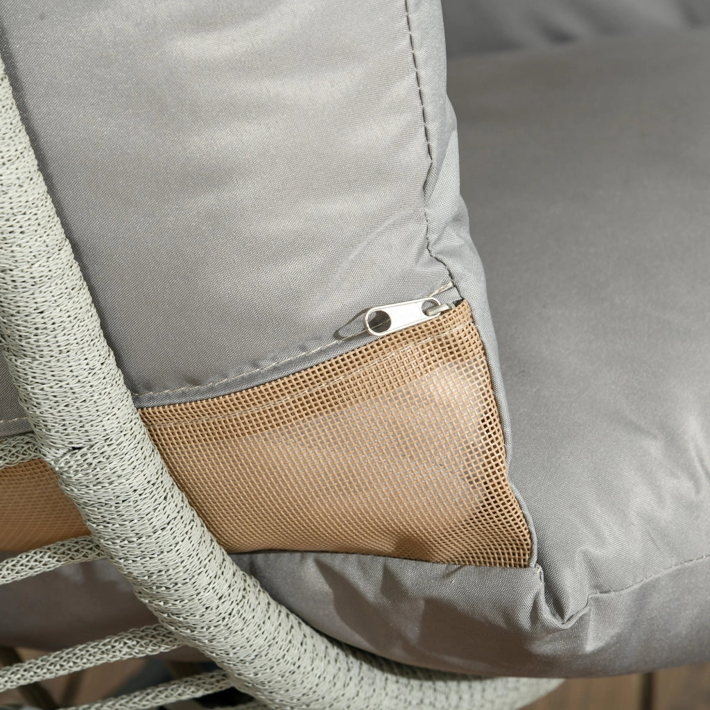 Poltrona a dondolo con cuscini ¨C Minimal ¨C Grigio, tessuto, metallo