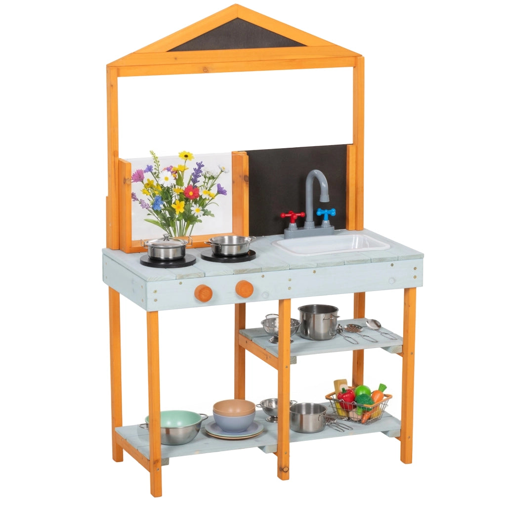 Cucina da gioco per bambini in legno ¨C zephmum ¨C blu chiaro