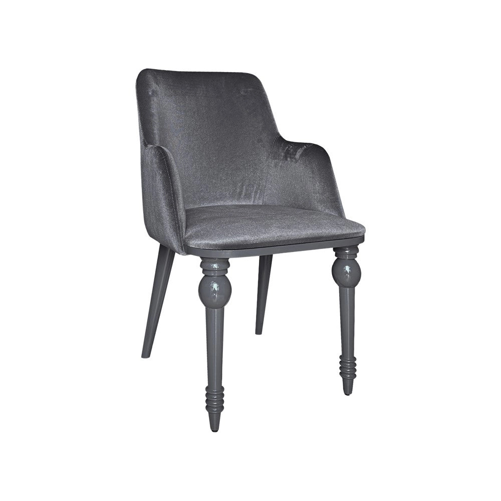 Set 2 Sedie in vellutino grigio con gambe in tinta Zen – Elegante e confortevole