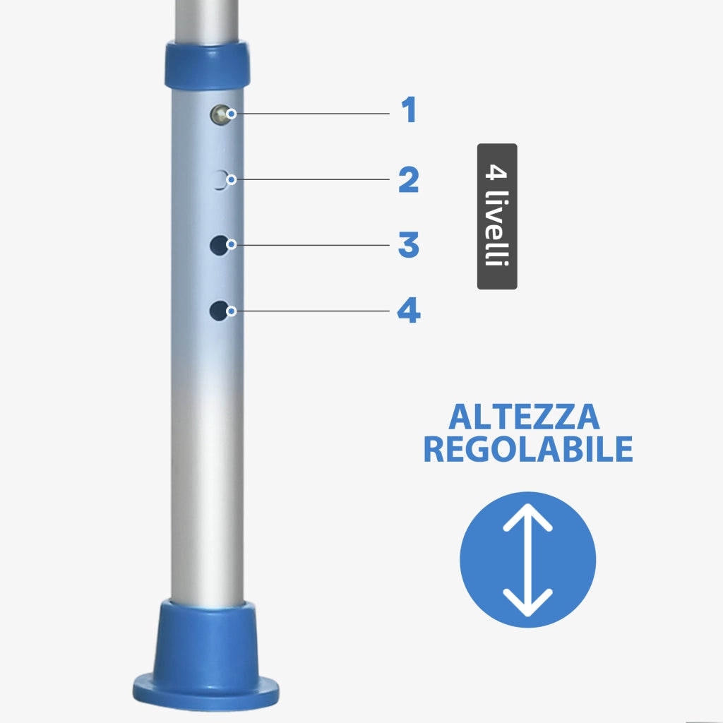 Sgabello Doccia Regolabile ¨C Minimal ¨C Blu Alluminio Antiscivolo