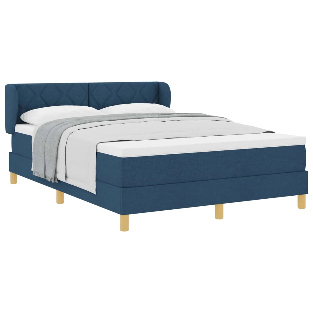 Letto a molle con testiera Blu 140 x 190 cm Tessuto 3340275