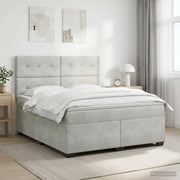 Letto box spring con materasso Grigio Chiaro 160 x 200 cm 3453674