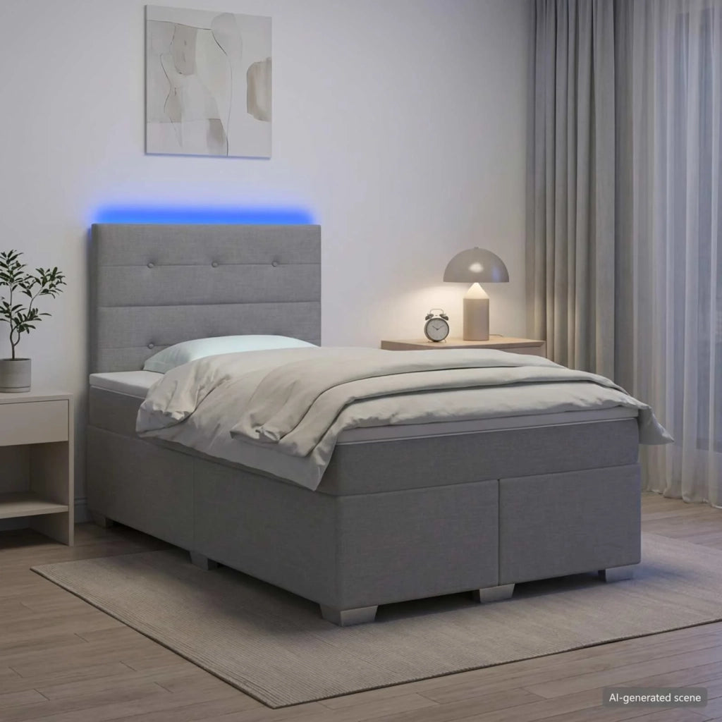 Letto box spring con materasso Grigio Chiaro 120 x 190 cm 3454824
