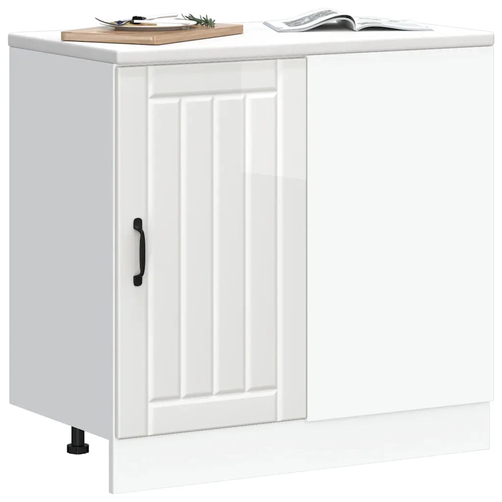 Mobiletto da cucina "Lucca" Bianco lucido in legno ingegnerizzato 854310