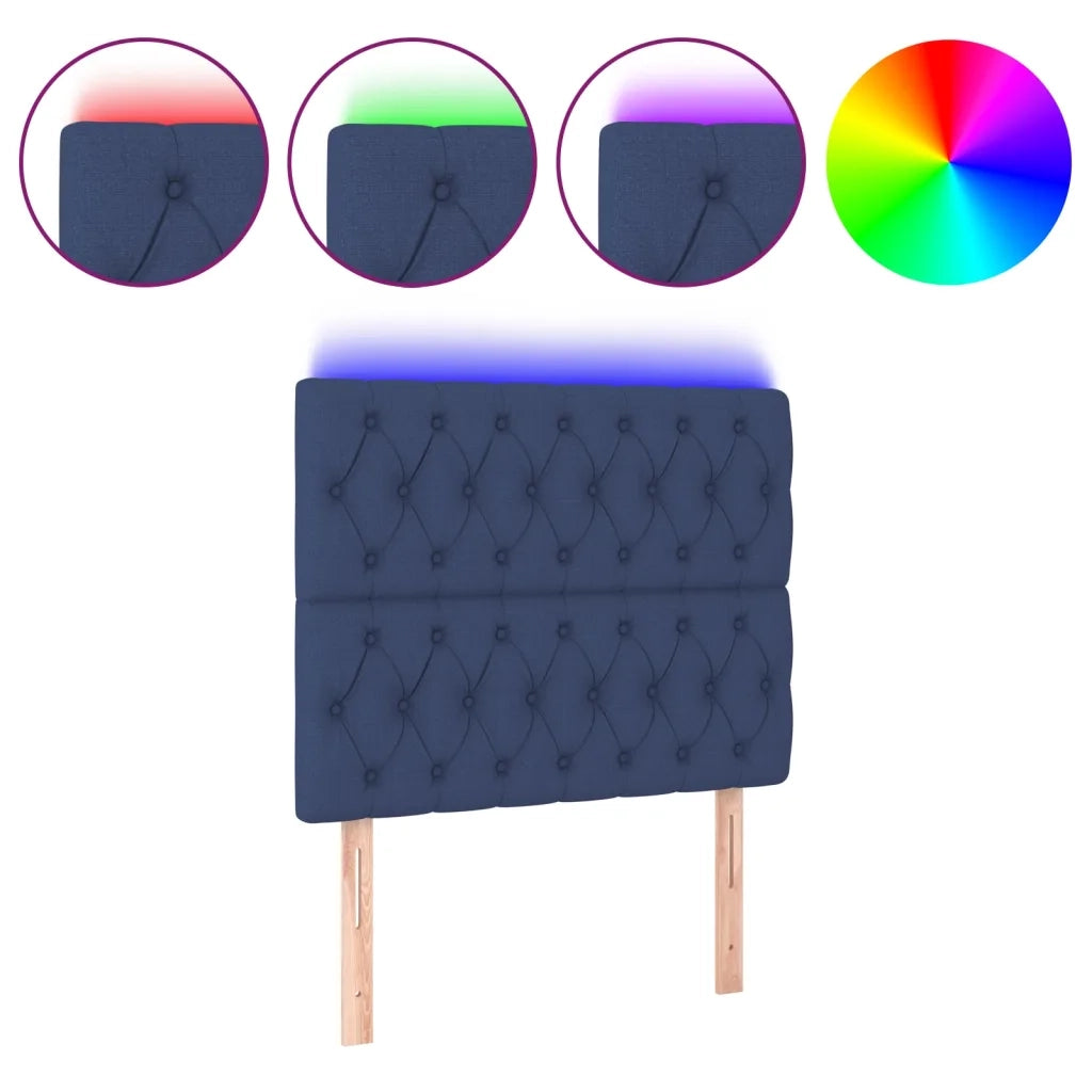 Testiera a LED-Testata con LED Blu 100x7x118/128 cm in Tessuto