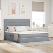 Letto con contenitore e materasso Grigio chiaro 160 x 200 cm