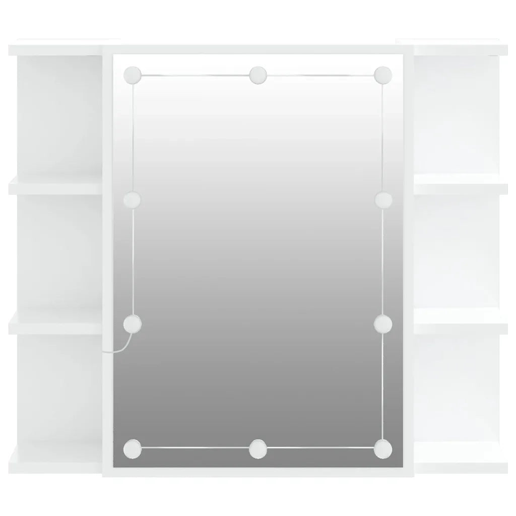 Mobile a Specchio con LED-Armadietto a Specchio Bianco 70x16,5x60 cm