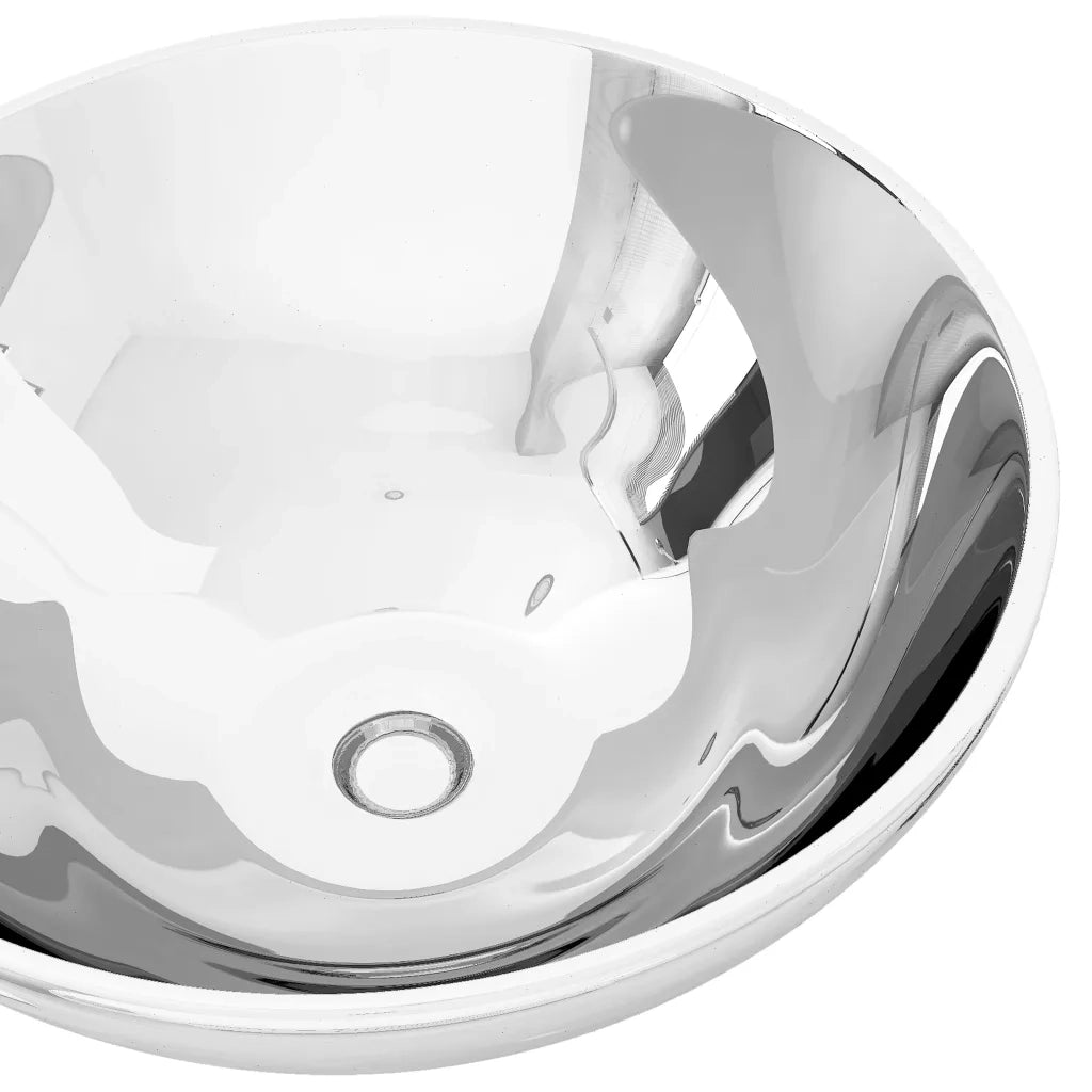 Lavandino-Lavabo-Lavello 32,5x14 cm in Ceramica Argento