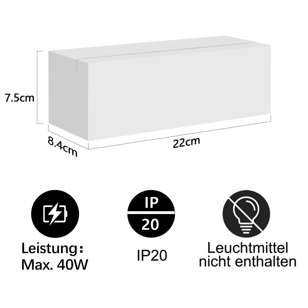 ZMH Applique G9 Lampada in gesso bianco per camera da letto corridoio scale