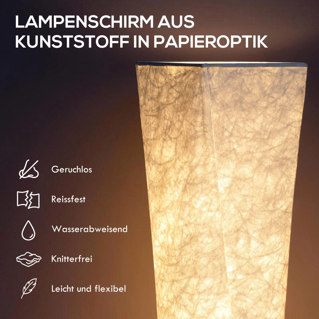 Lampada da terra con paralume in carta, interruttore a pedale, 3 livelli di luminosita, bianco ¨C zephmum