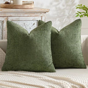 Set di cuscini morbidi con piumini - 2 pezzi - Verde matcha - 45 x 45 cm per divani e salotti moderni