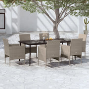 Set da Pranzo da Giardino 7 pz con Cuscini Beige e Nero 3099321