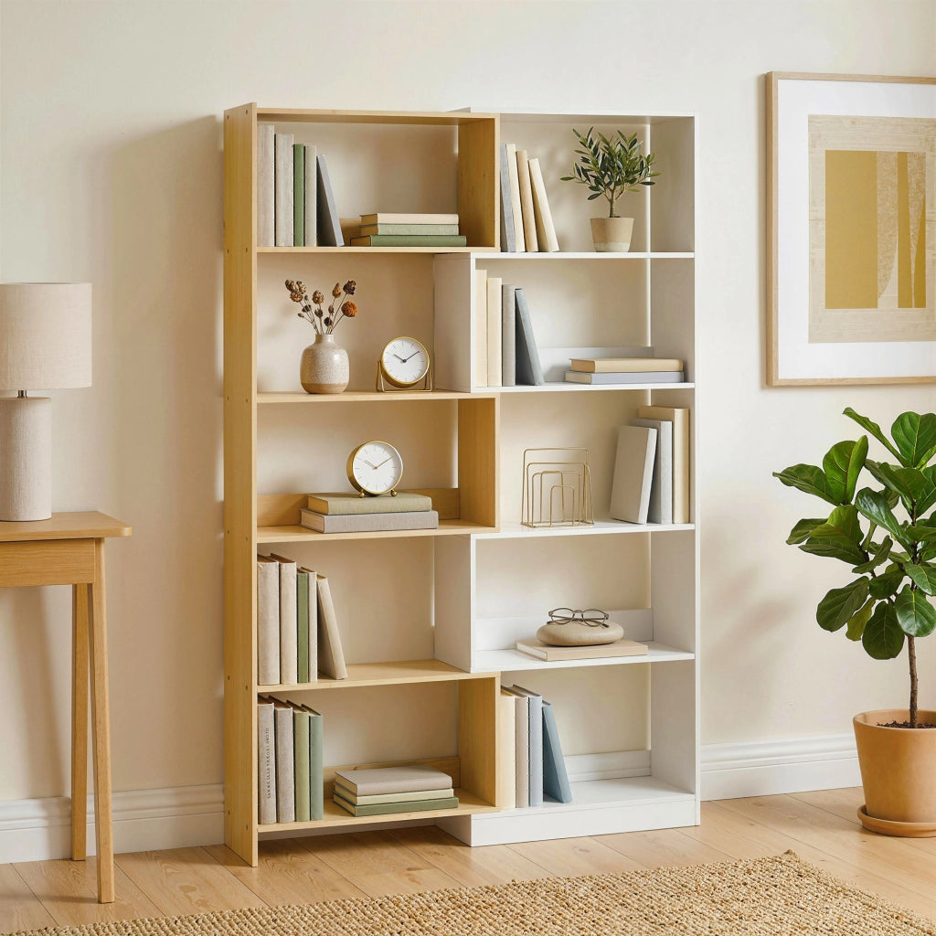 Libreria angolare girevole 5 ripiani ¨C Xylo ¨C legno rovere L 60-111x24x164cm