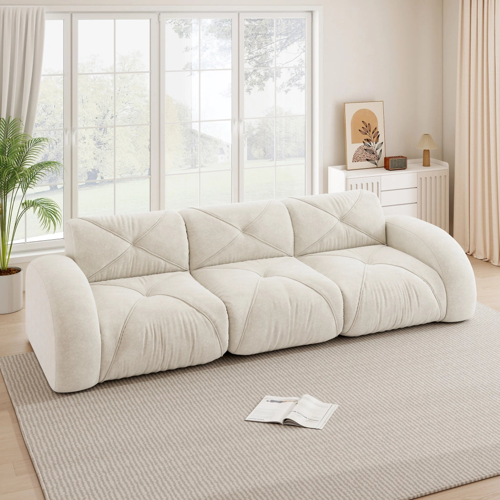 Sof¨¤ modulare senza cornice extra grande - Zephmum- 3 posti tessuto Chenille antiscivolo