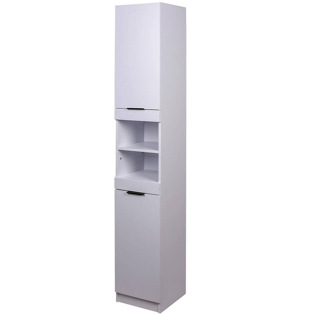 Mobile a Colonna Bianco Armadietto Salvaspazio Stretto Libreria Bagno 32x34x188cm