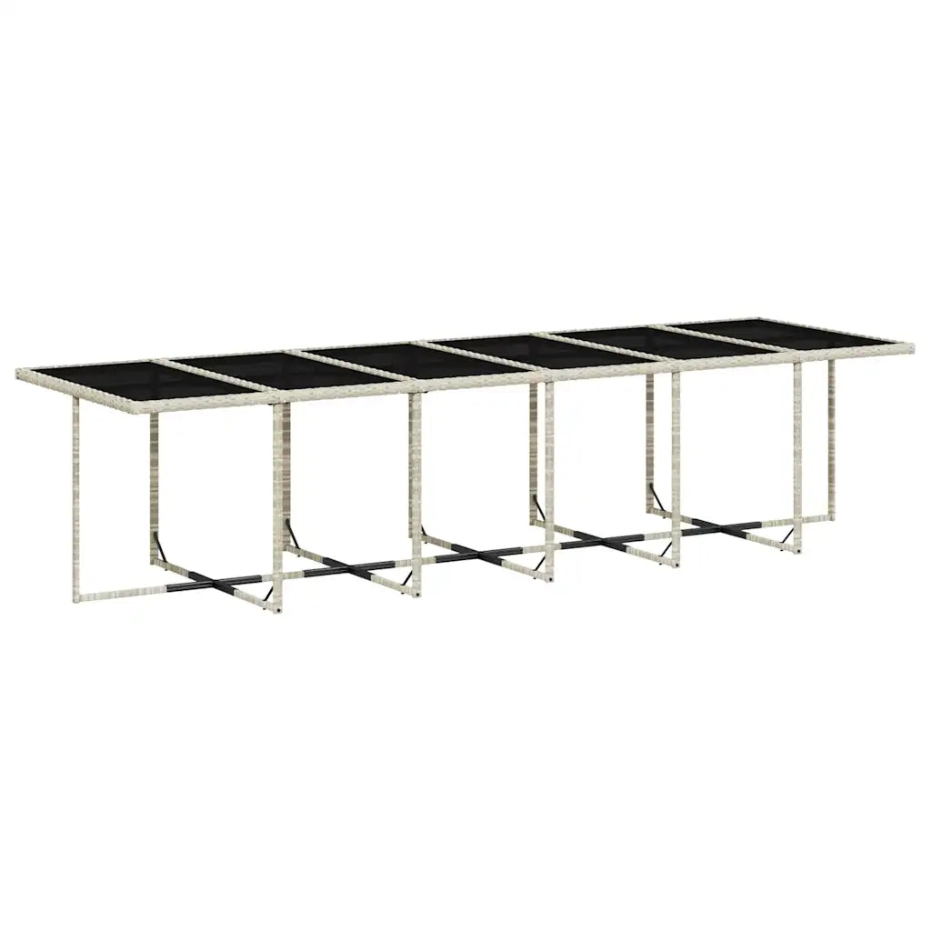 Set da Pranzo da Giardino 13pz con Cuscini Grigio in Polyrattan 3211487