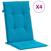 Cuscini per Sedie 4 pz | Cuscini per sedie Blu 120x50x3 cm in Tessuto