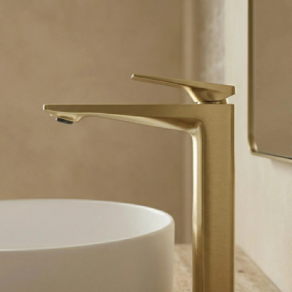 Rubinetto Da Lavabo Premium Rea Prime Brush Gold High