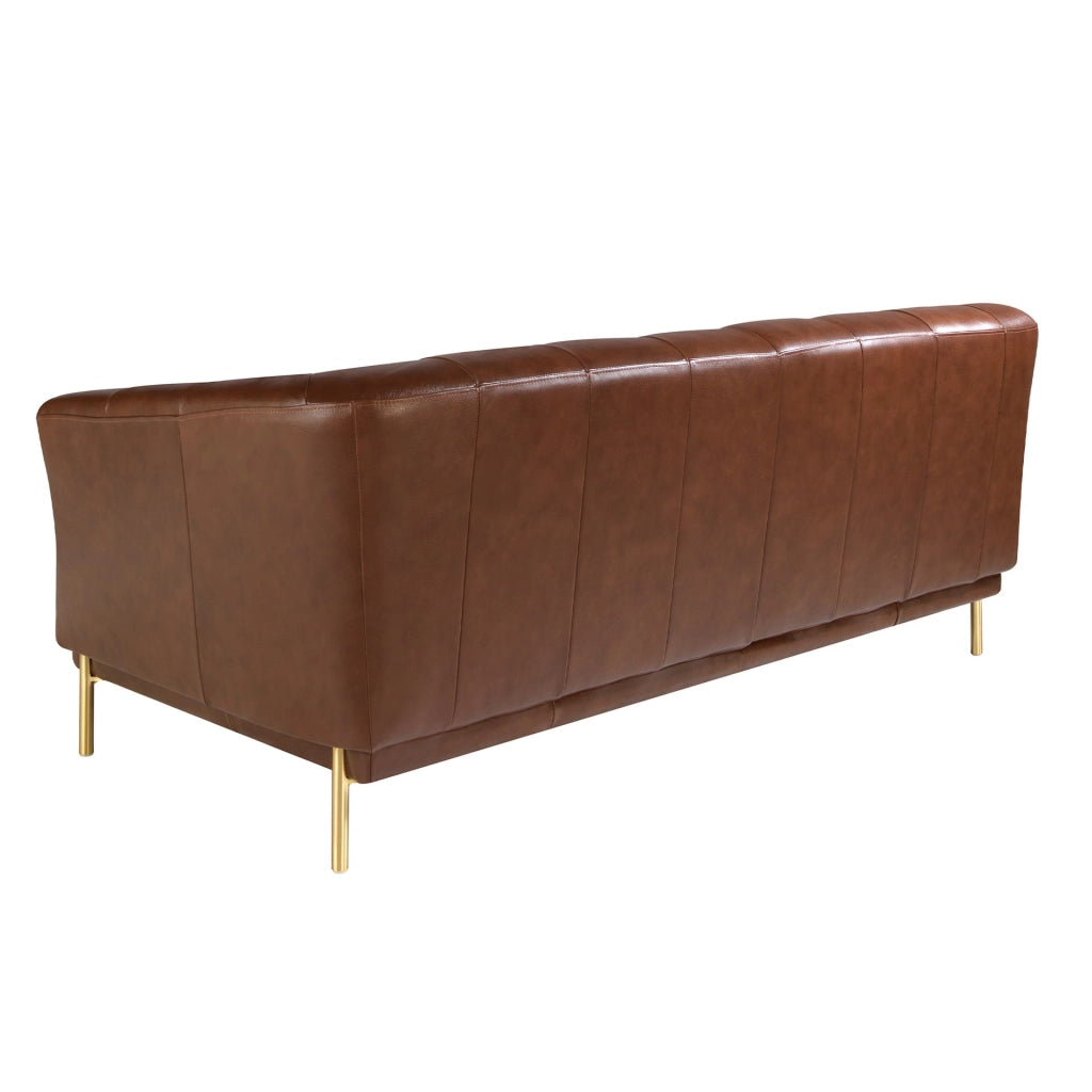 Divano Chester a 2 posti in pelle marrone cognac