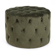 Pouf Lorella  in Tessuto effetto Velluto Forest
