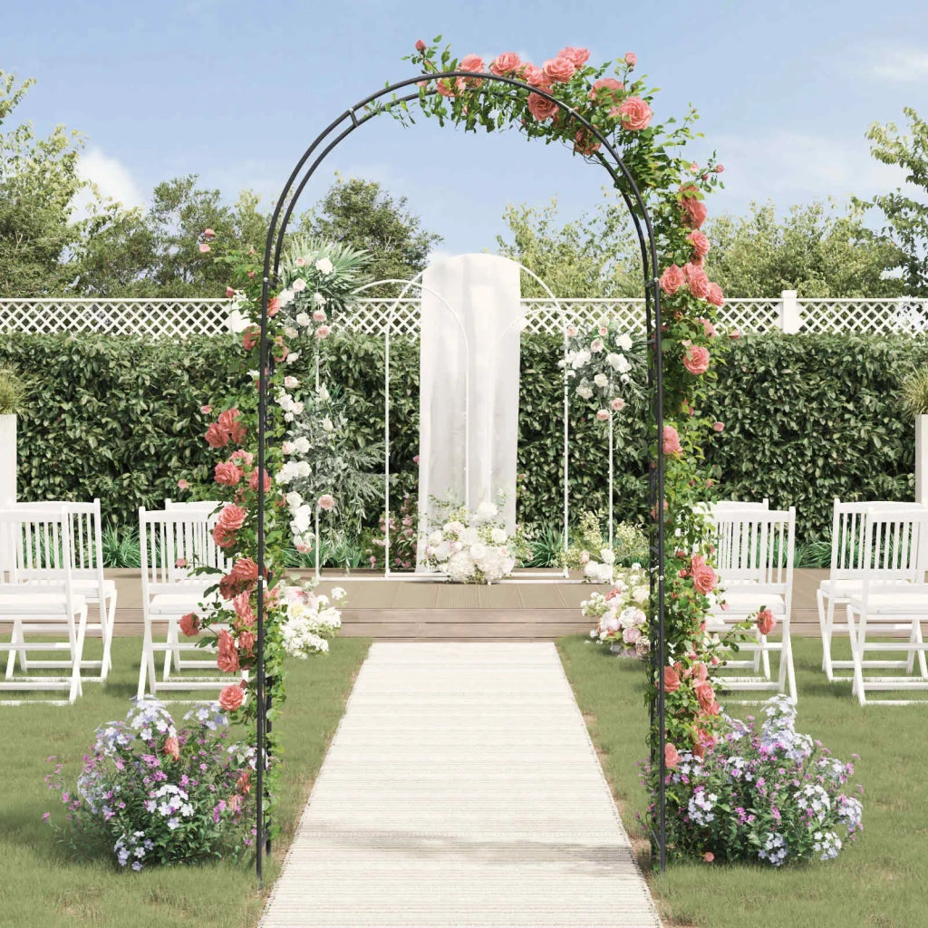 Arco da Giardino Floreale Nero 115 x 37 x 231 cm 42021351