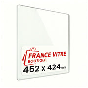 452 x 424 x 4 mm - Vetro per stufa a legna - vetro camino di ricambio - vetro per caminetto resistente al fuoco - France Vitre
