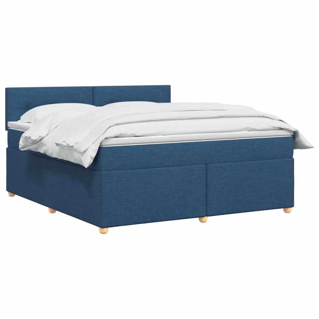 Letto box spring con materasso Blu 140 x 200 cm Tessuto 3450978