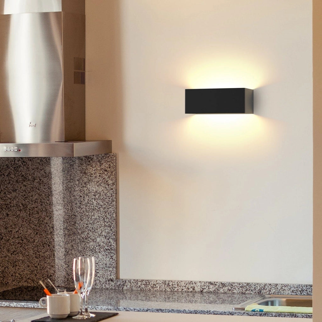 ZMH Applique a LED nera Lampada da parete moderna per esterni e camera da letto