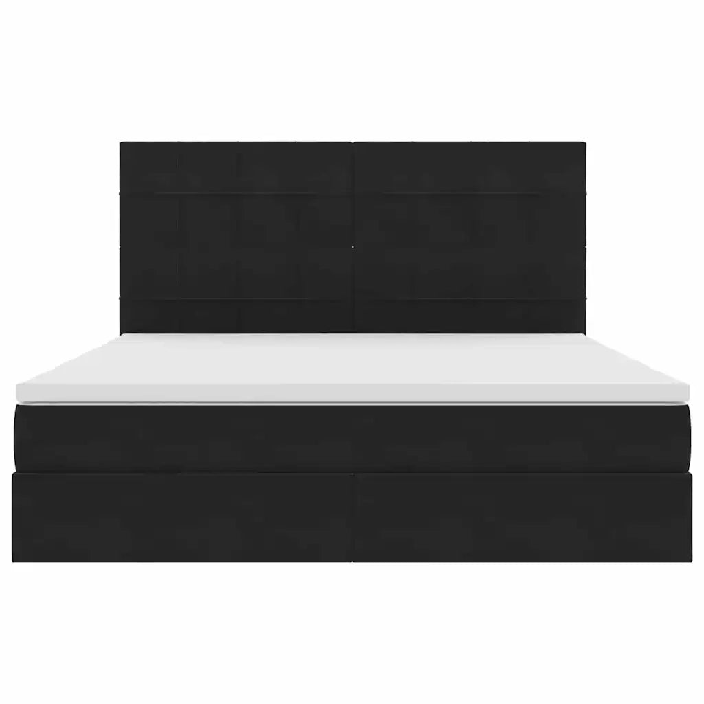 Letto con contenitore e materasso Nero 180 x 200 cm Velluto 3372047