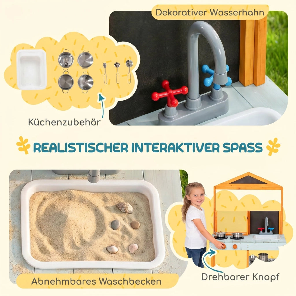 Cucina da gioco per bambini in legno ¨C zephmum ¨C blu chiaro